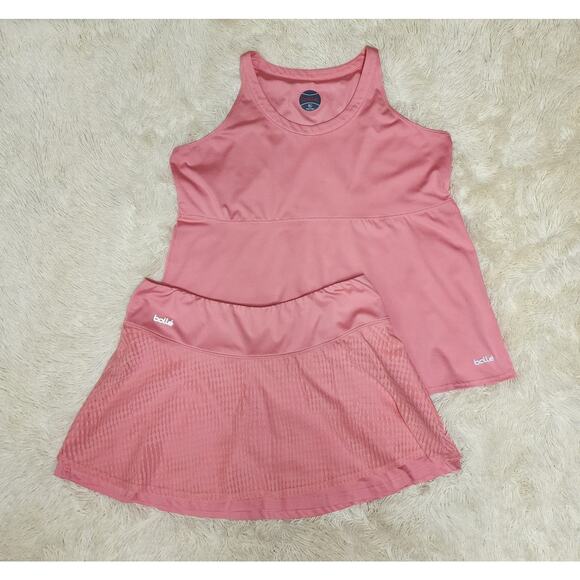 Bolle Pink XL 2-Piece Athletic Gym Activewear Outfit Skort Tank Top Tennis Set - Picture 1 of 7